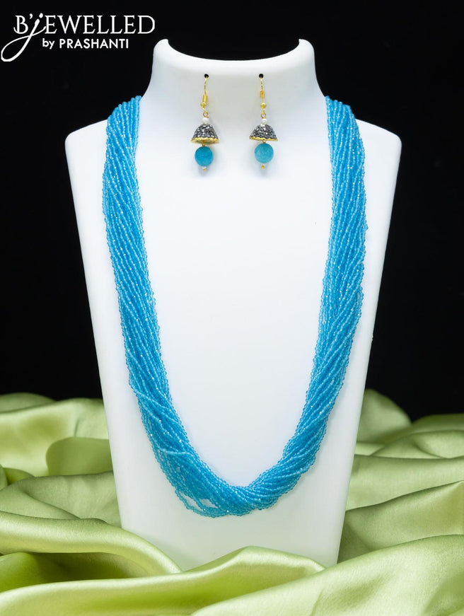 Jaipur multilayer beaded light blue necklace - {{ collection.title }} by Prashanti Sarees
