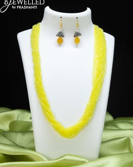 Jaipur multilayer beaded yellow necklace - {{ collection.title }} by Prashanti Sarees