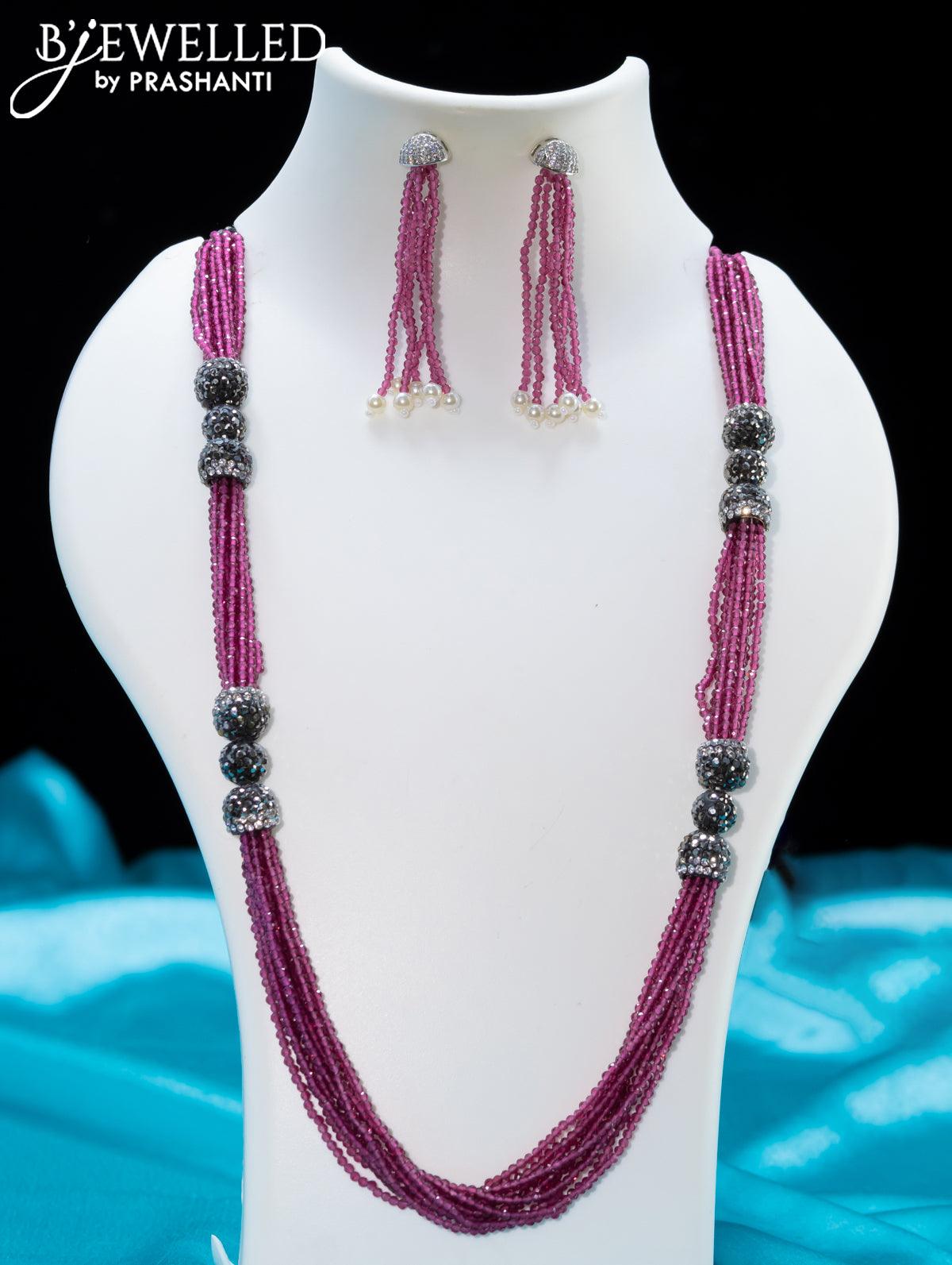Indali Pink beaded 5 in 1 Style jewelry set - dhartii