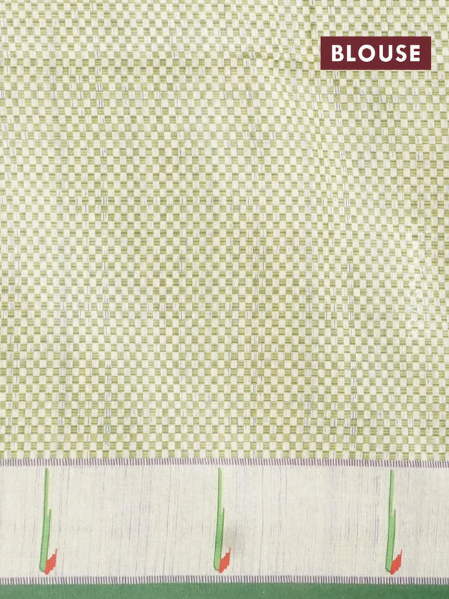 Kosa silk saree green with allover prints and paithani style border - {{ collection.title }} by Prashanti Sarees