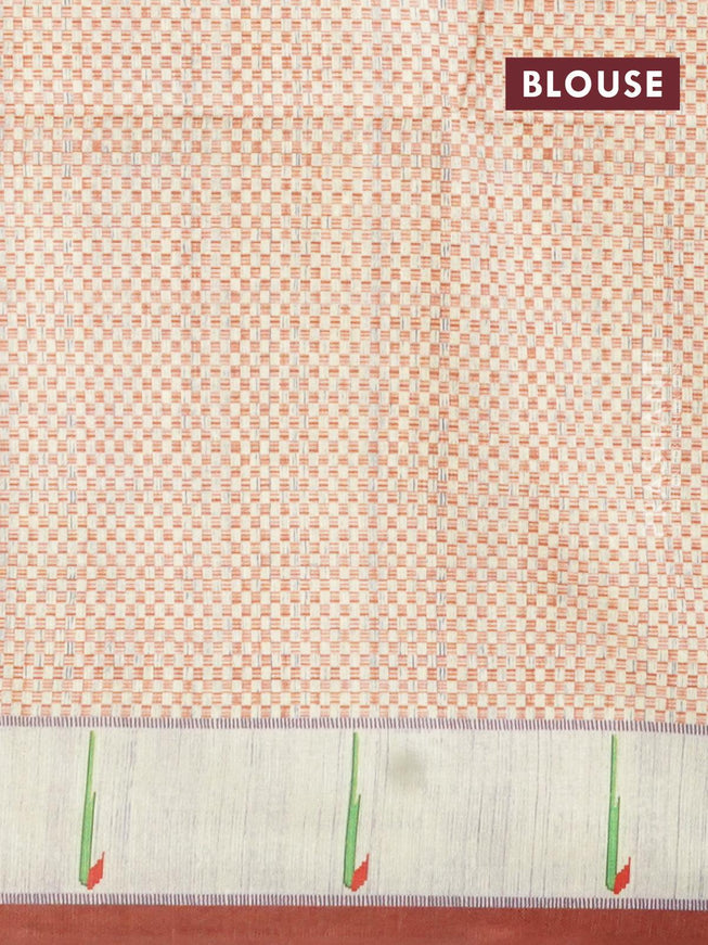 Kosa silk saree rustic orange and brown with allover prints and paithani style border - {{ collection.title }} by Prashanti Sarees