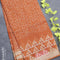 Kota doria saree orange with allover prints and zari woven border - {{ collection.title }} by Prashanti Sarees