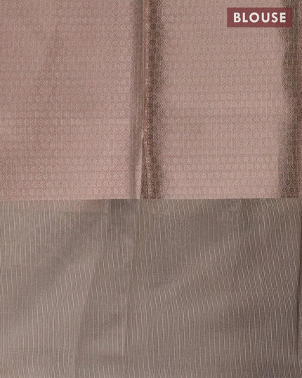 Kota tissue saree grey shade with allover zari weaves and zari woven border - {{ collection.title }} by Prashanti Sarees