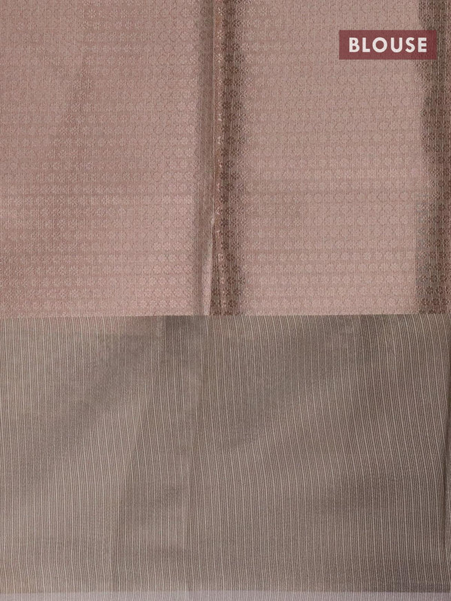 Kota tissue saree grey shade with allover zari weaves and zari woven border - {{ collection.title }} by Prashanti Sarees