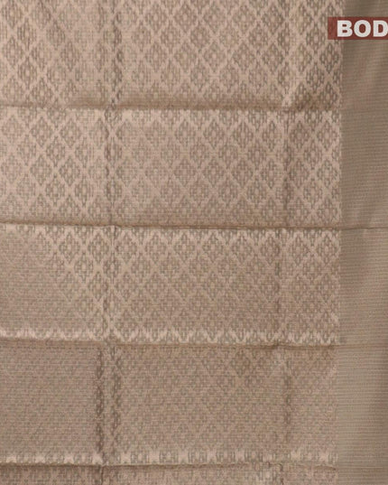 Kota tissue saree grey with allover zari weaves and zari woven border - {{ collection.title }} by Prashanti Sarees