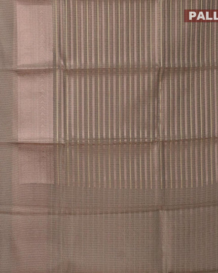 Kota tissue saree grey with allover zari weaves and zari woven border - {{ collection.title }} by Prashanti Sarees