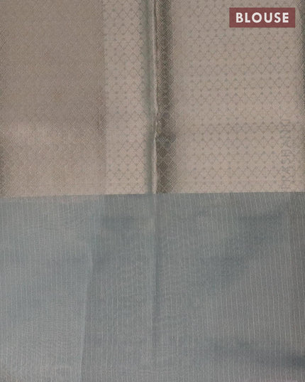 Kota tissue saree light blue with allover zari weaves and zari woven border - {{ collection.title }} by Prashanti Sarees