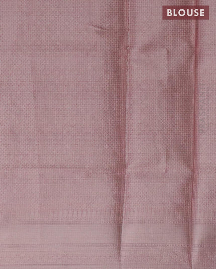 Kota tissue saree light pink with allover floral zari weaves and zari woven border - {{ collection.title }} by Prashanti Sarees