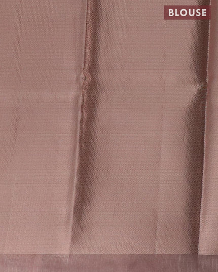 Kota tissue saree light pink with allover zari weaves and zari woven border - {{ collection.title }} by Prashanti Sarees