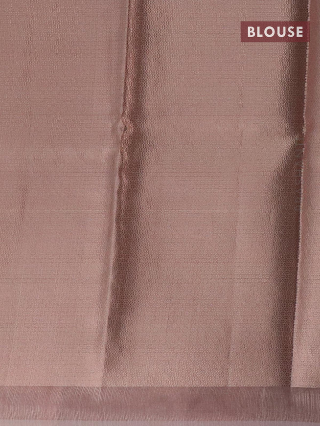 Kota tissue saree light pink with allover zari weaves and zari woven border - {{ collection.title }} by Prashanti Sarees