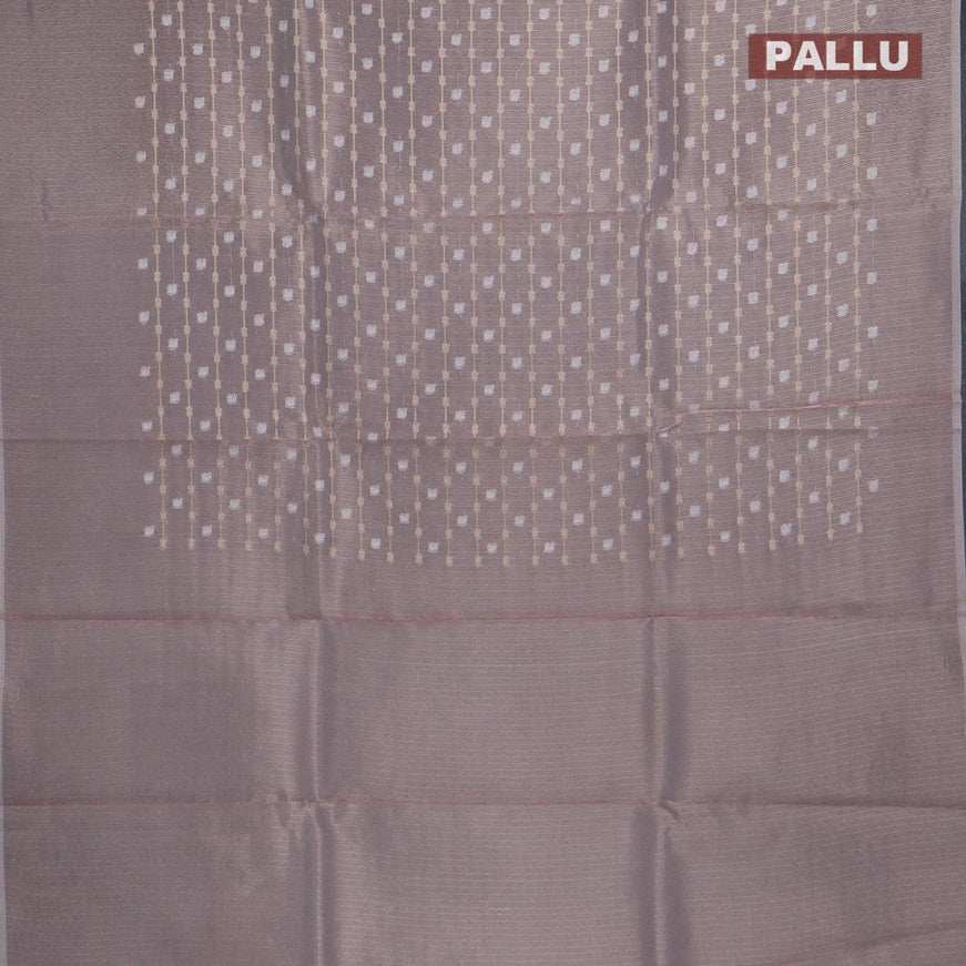 Kota tissue saree pastel pink with allover zari weaves and zari woven border - {{ collection.title }} by Prashanti Sarees