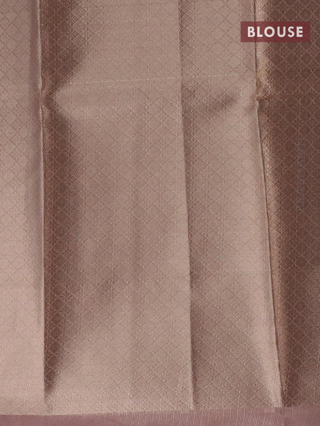 Kota tissue saree pastel pink with zari woven buttas in borderless style - {{ collection.title }} by Prashanti Sarees