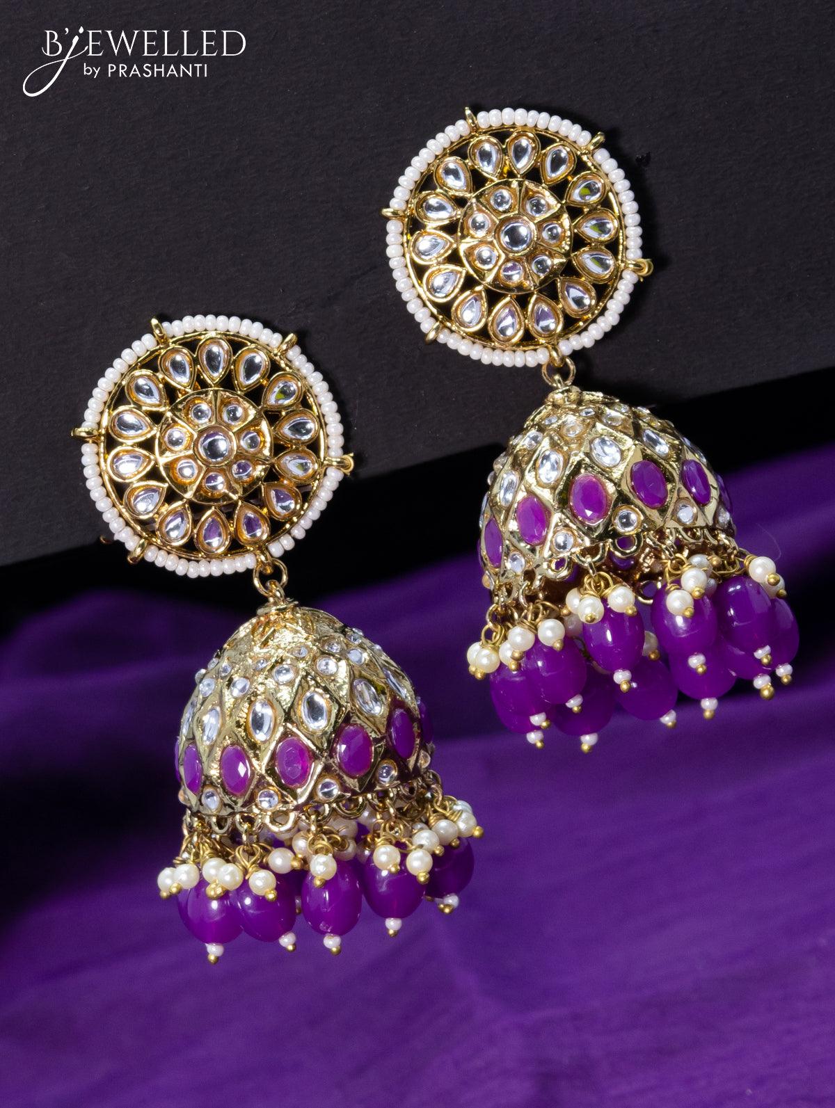 22k gold CZ Stone Jhumka designs 2015 | Diamond jhumkas, Gold diamond  earrings, Diamond earrings design