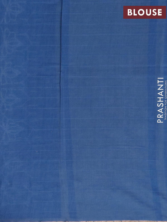 Maheshwari silk cotton saree blue with allover prints and zari woven piping border - {{ collection.title }} by Prashanti Sarees