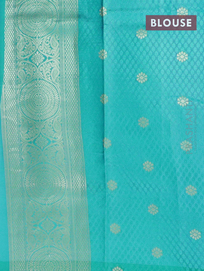 Malai silk saree mustard yellow and blue shade with allover self emboss prints and zari woven border - {{ collection.title }} by Prashanti Sarees
