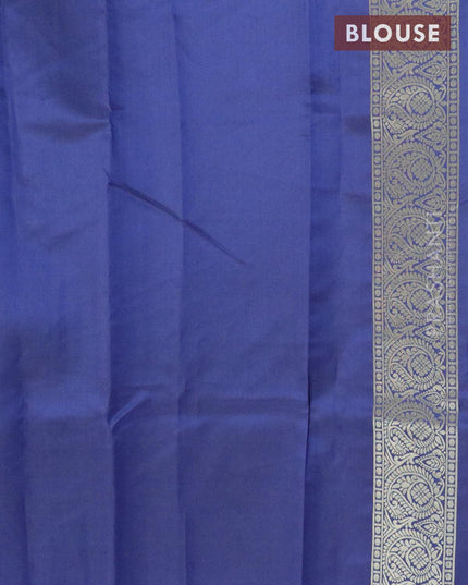 Malai silk saree pink and blue with allover self emboss floral prints and zari woven border - {{ collection.title }} by Prashanti Sarees