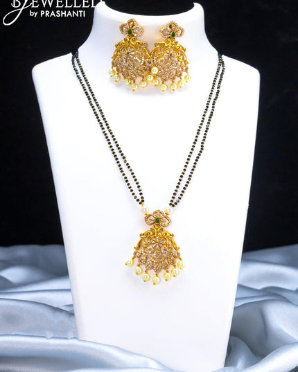 Mangalsutra double layer with kemp and cz stone - {{ collection.title }} by Prashanti Sarees