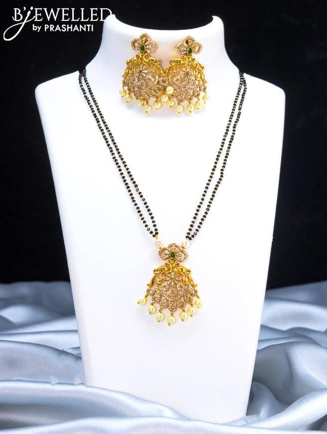 Mangalsutra double layer with kemp and cz stone - {{ collection.title }} by Prashanti Sarees