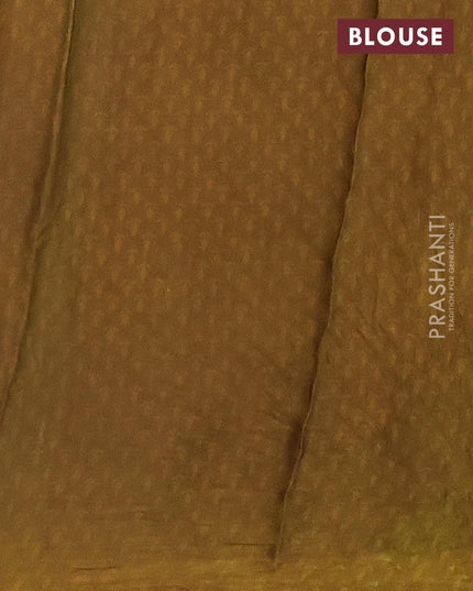 Modal silk saree mustard green with allover prints and printed border - {{ collection.title }} by Prashanti Sarees