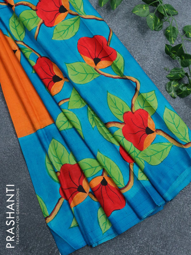 Monica in Florist Mulberry Silk Sari main image 1