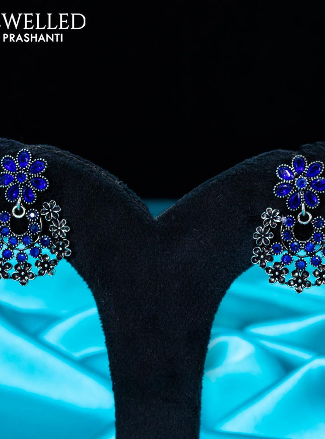 Oxidised choker with sapphire stone - {{ collection.title }} by Prashanti Sarees