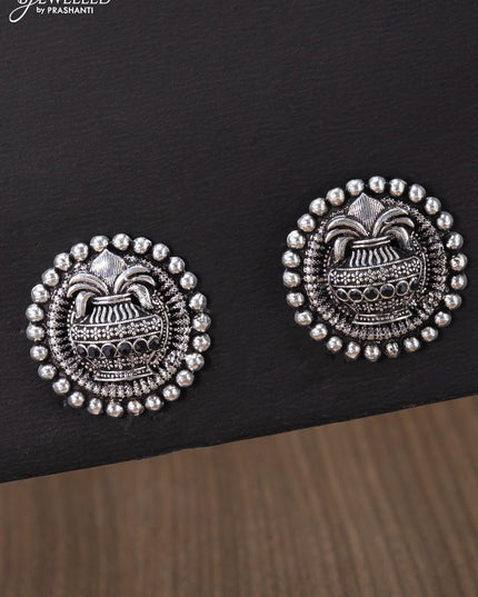 Oxidised earring kalash design with black stone - {{ collection.title }} by Prashanti Sarees