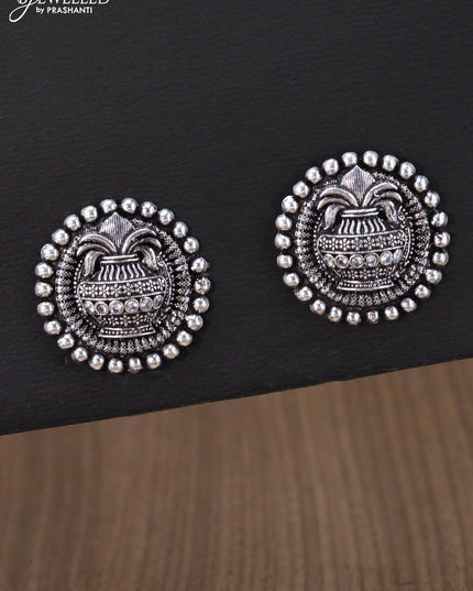 Oxidised earring kalash design with cz stone - {{ collection.title }} by Prashanti Sarees