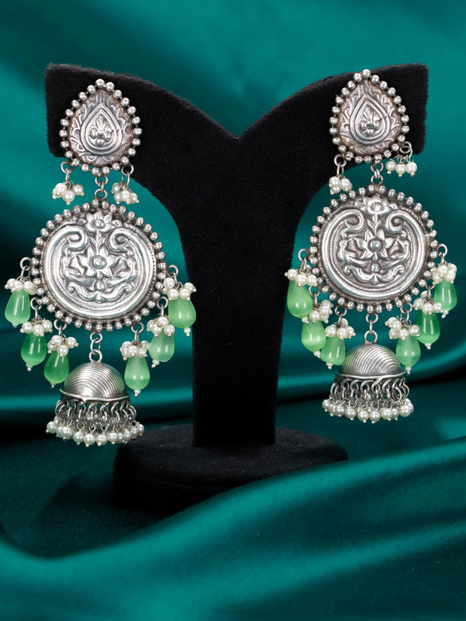 Yellow - Saanjh Bela Nandi Oxidised Earrings