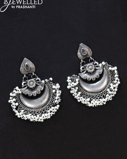 Oxidised haaram with cz stone and pearl hangings - {{ collection.title }} by Prashanti Sarees