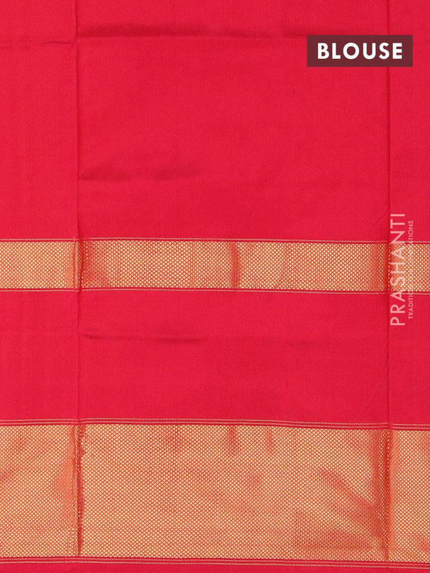 Pochampally silk saree yellow and red with allover ikat weaves and long zari woven ikat border - {{ collection.title }} by Prashanti Sarees