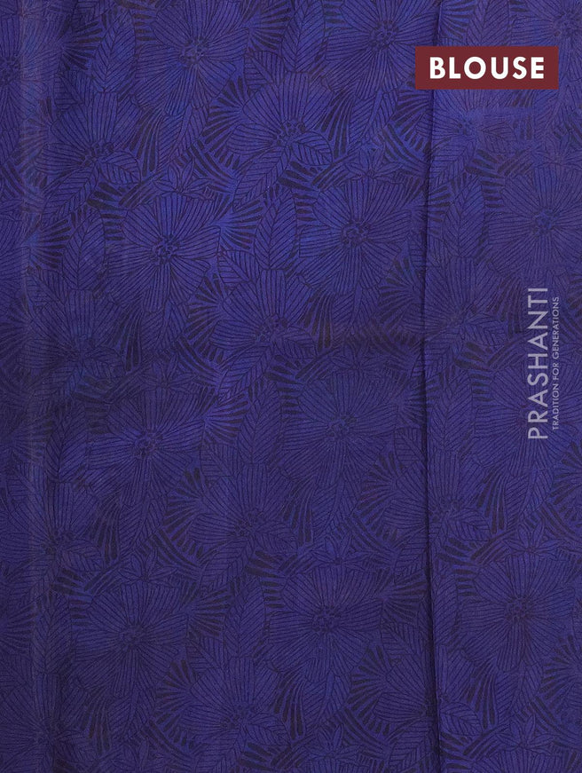 Printed silk saree sandal and blue with allover prints and printed border - {{ collection.title }} by Prashanti Sarees