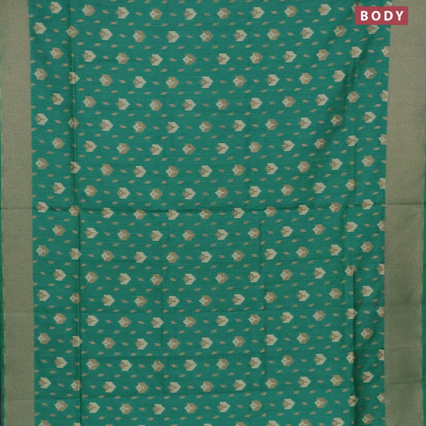 Pure banarasi tussar silk saree green with allover thread weaves and thread woven border - {{ collection.title }} by Prashanti Sarees