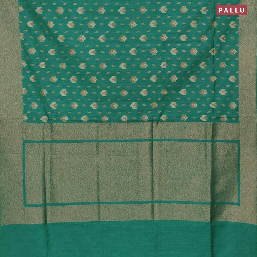 Pure banarasi tussar silk saree green with allover thread weaves and thread woven border - {{ collection.title }} by Prashanti Sarees