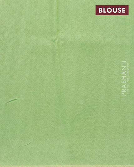 Pure chanderi silk cotton saree light green with allover prints and small zari woven border - {{ collection.title }} by Prashanti Sarees