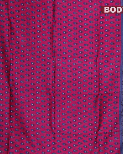 Pure chanderi silk cotton saree pink and blue with allover butta prints and small zari woven border - {{ collection.title }} by Prashanti Sarees