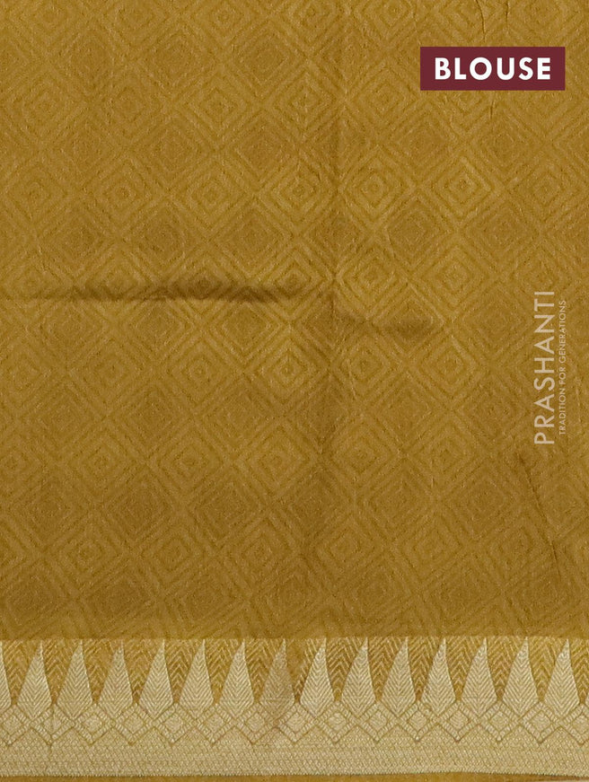 Pure chanderi silk cotton saree yellow shade with allover prints and woven border - {{ collection.title }} by Prashanti Sarees