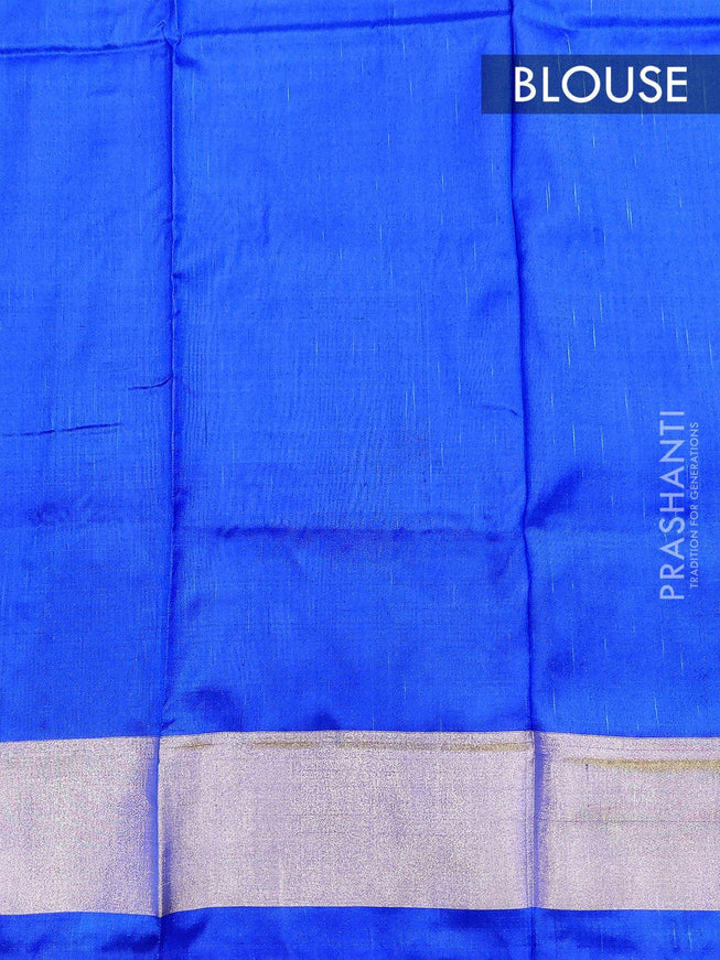Pure ikat silk pavadai sattai material green and blue with ikat weaves and zari border for 3 to 7 years - {{ collection.title }} by Prashanti Sarees