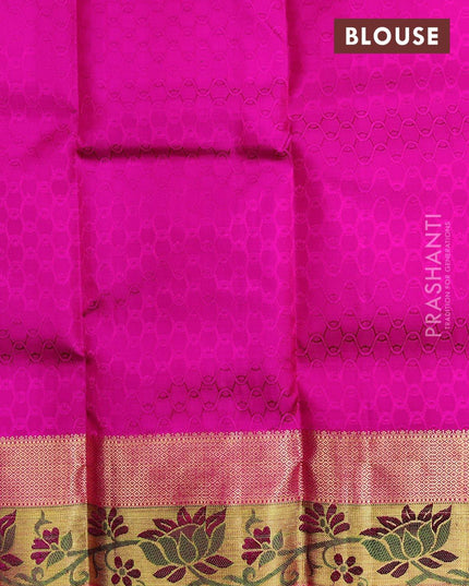 Pure kanchivaram kids lehanga maroon and pink with allover self emboss and golden zari woven border - 3-5yrs - {{ collection.title }} by Prashanti Sarees