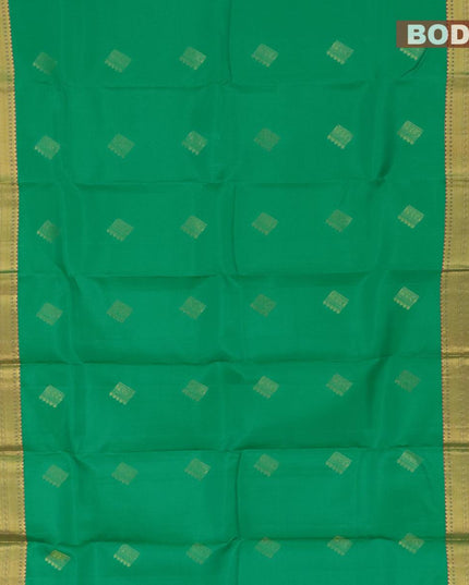 Pure Kanjivaram silk saree green and pink with zari woven buttas and zari woven border - {{ collection.title }} by Prashanti Sarees