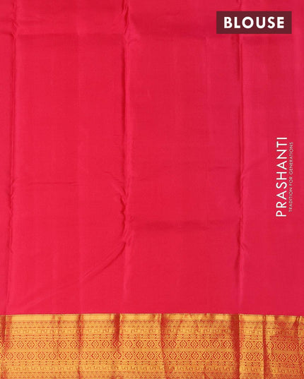 Pure kanjivaram silk saree light blue and pink with paisley zari woven buttas and zari woven border - {{ collection.title }} by Prashanti Sarees