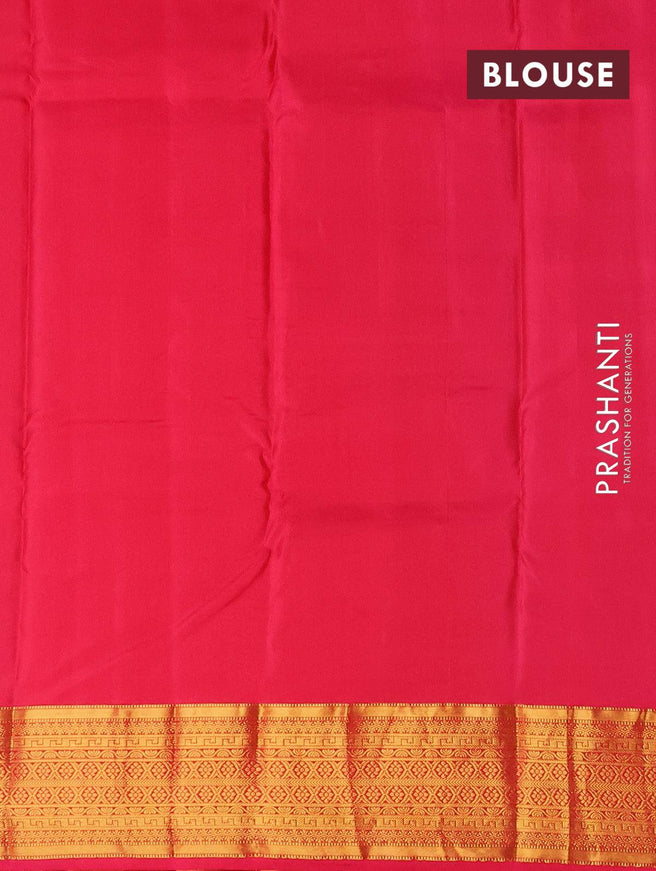 Pure kanjivaram silk saree light blue and pink with paisley zari woven buttas and zari woven border - {{ collection.title }} by Prashanti Sarees