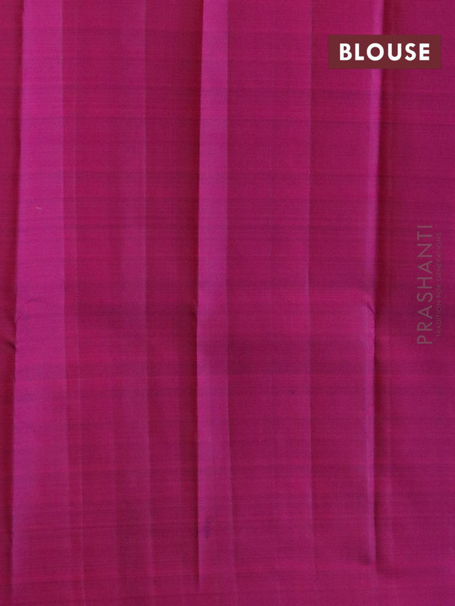 Pure Kanjivaram silk saree light pink and dual shade of magenta with silver & zari woven buttas silver and gold zari woven border - {{ collection.title }} by Prashanti Sarees
