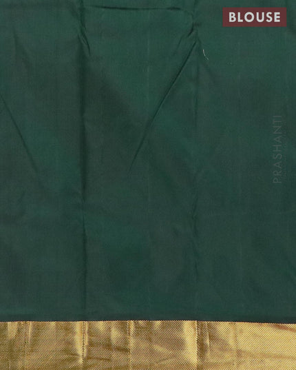 Pure kanjivaram silk saree magenta pink and green with allover self emboss and long rich zari woven korvai border - {{ collection.title }} by Prashanti Sarees
