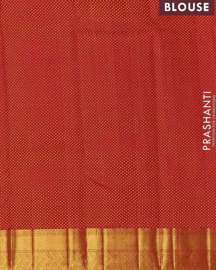 Pure kanjivaram silk saree red with allover zari woven brocade pattern and zari woven border - {{ collection.title }} by Prashanti Sarees