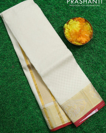 Pure silk dhoti 8 x 4 with zari woven border - {{ collection.title }} by Prashanti Sarees