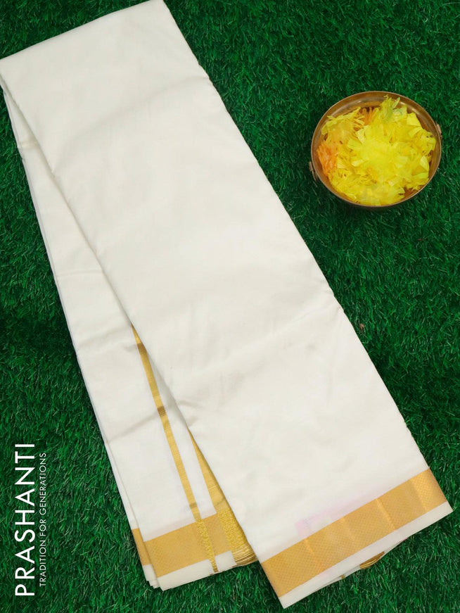 Pure silk dhoti 9 x 5 with zari woven border - {{ collection.title }} by Prashanti Sarees
