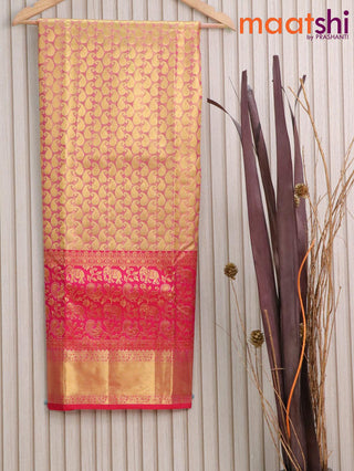 Pure tissue silk kids lehenga dual shade of pink shade and pink with allover paisley zari weaves and long rich zari woven border - for 6 to 10 years
