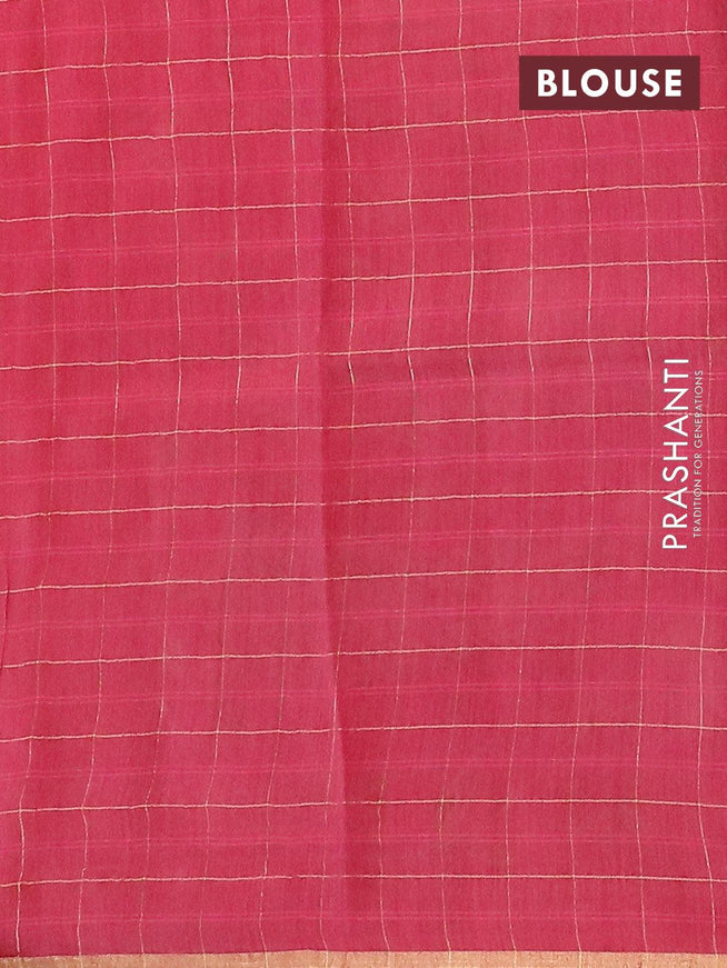 Pure tissue silk saree pink with allover pichwai prints and small zari woven piping border - {{ collection.title }} by Prashanti Sarees