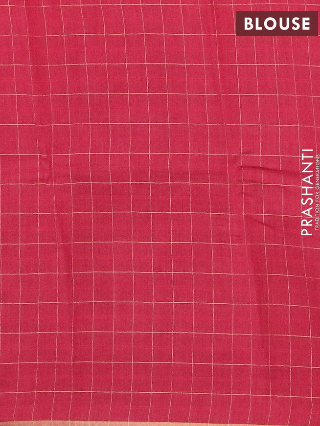 Pure tissue silk saree reddish pink with allover pichwai prints and small zari woven piping border - {{ collection.title }} by Prashanti Sarees