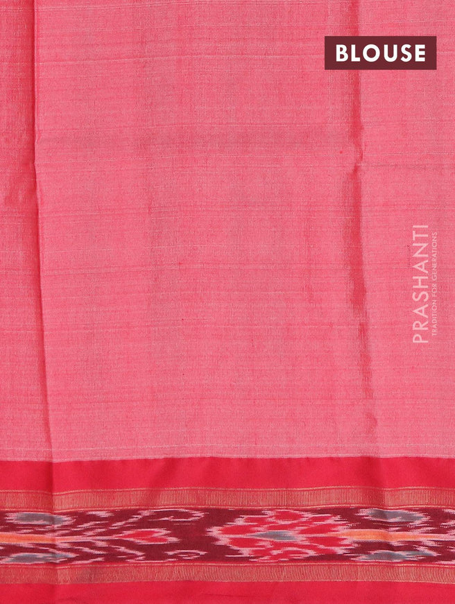 Pure tussar silk saree maroon and red with allover prints and vidarbha border - {{ collection.title }} by Prashanti Sarees